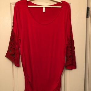 Red maternity Pink Blush top